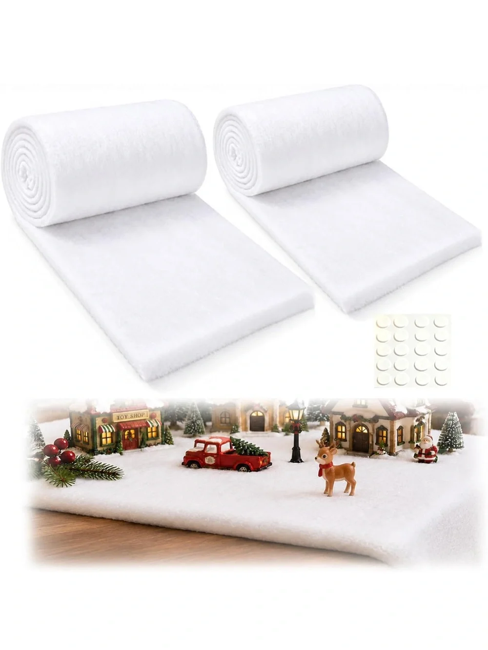 Christmas snow blanket 2 pack 96”x31.5” large fake snow mat
